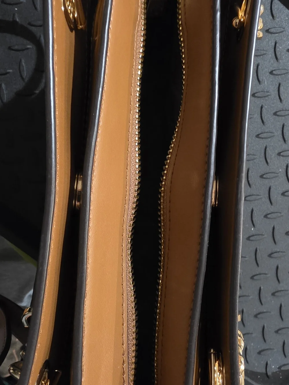 NWT MICHAEL KORS Brown Signature Chain-Handle Tote